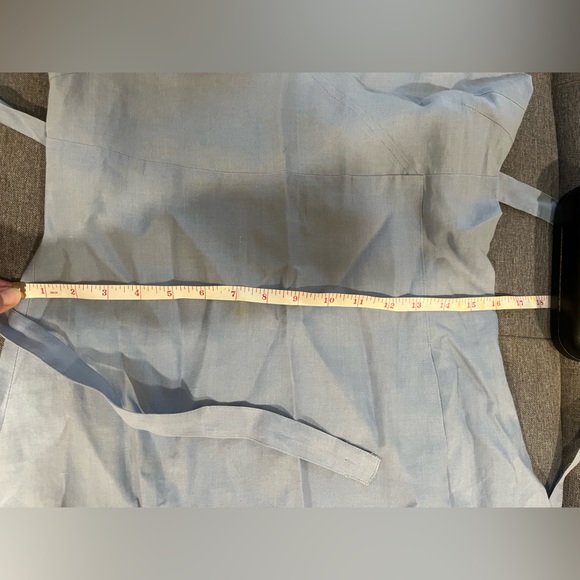 Benetton blue ramie (like linen)dress with belt - Picture 6 of 6